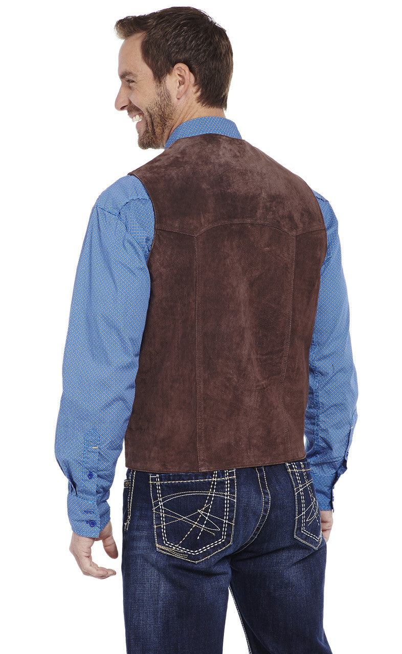 Cripple Creek Men's Brown Suede Leather Vest