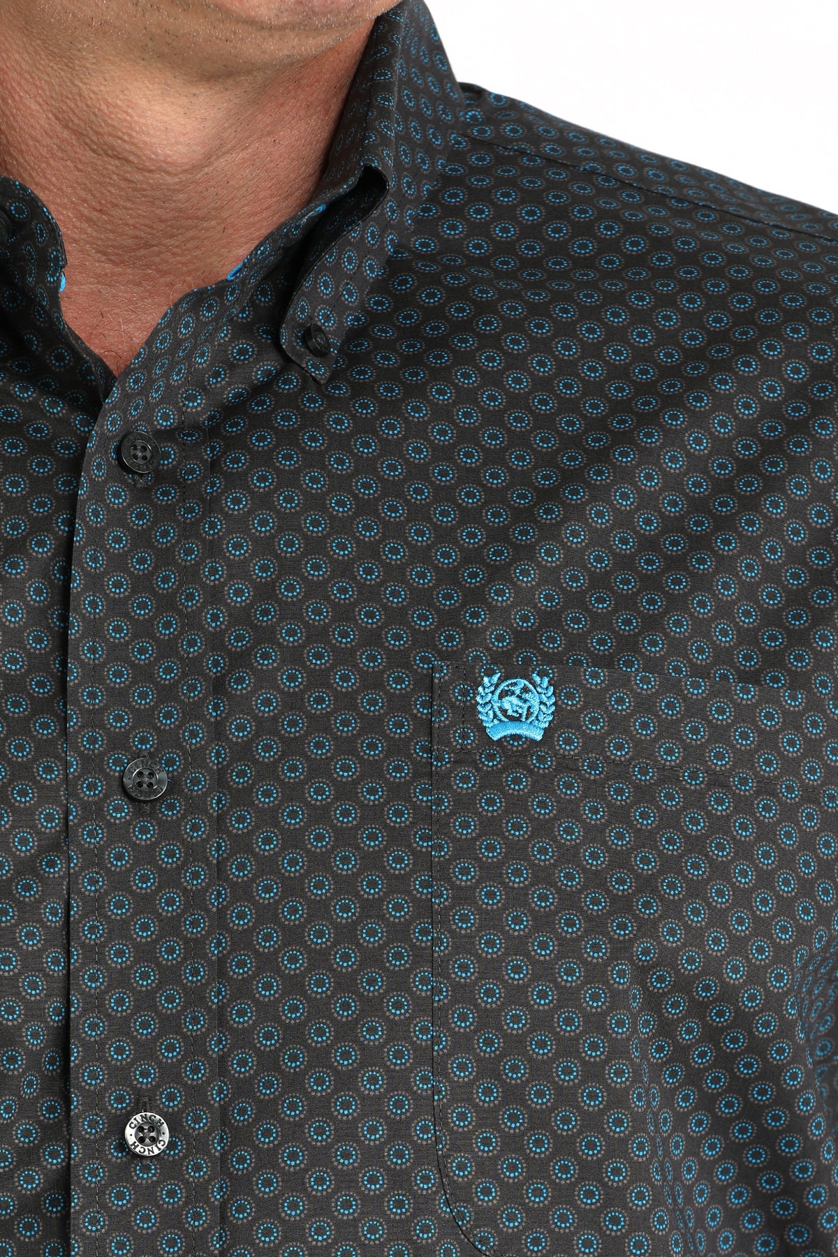 Cinch Men's Long Sleeve Western Shirt - Geometric Print - Charcoal