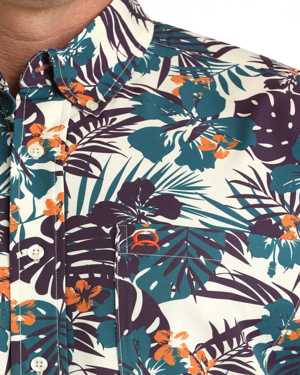 Cinch Men's Short Sleeve Arenaflex Button-Down Hawaiian Print Western Shirt