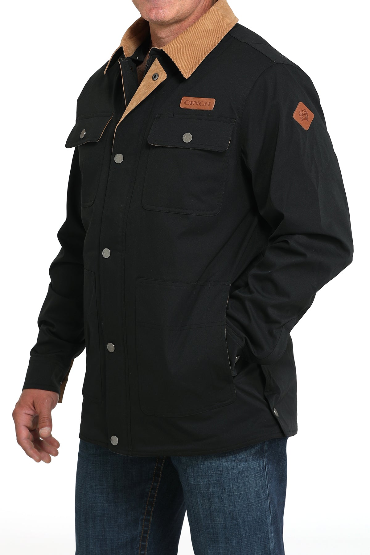 Cinch Men's Black Barn Coat with Removable Hood