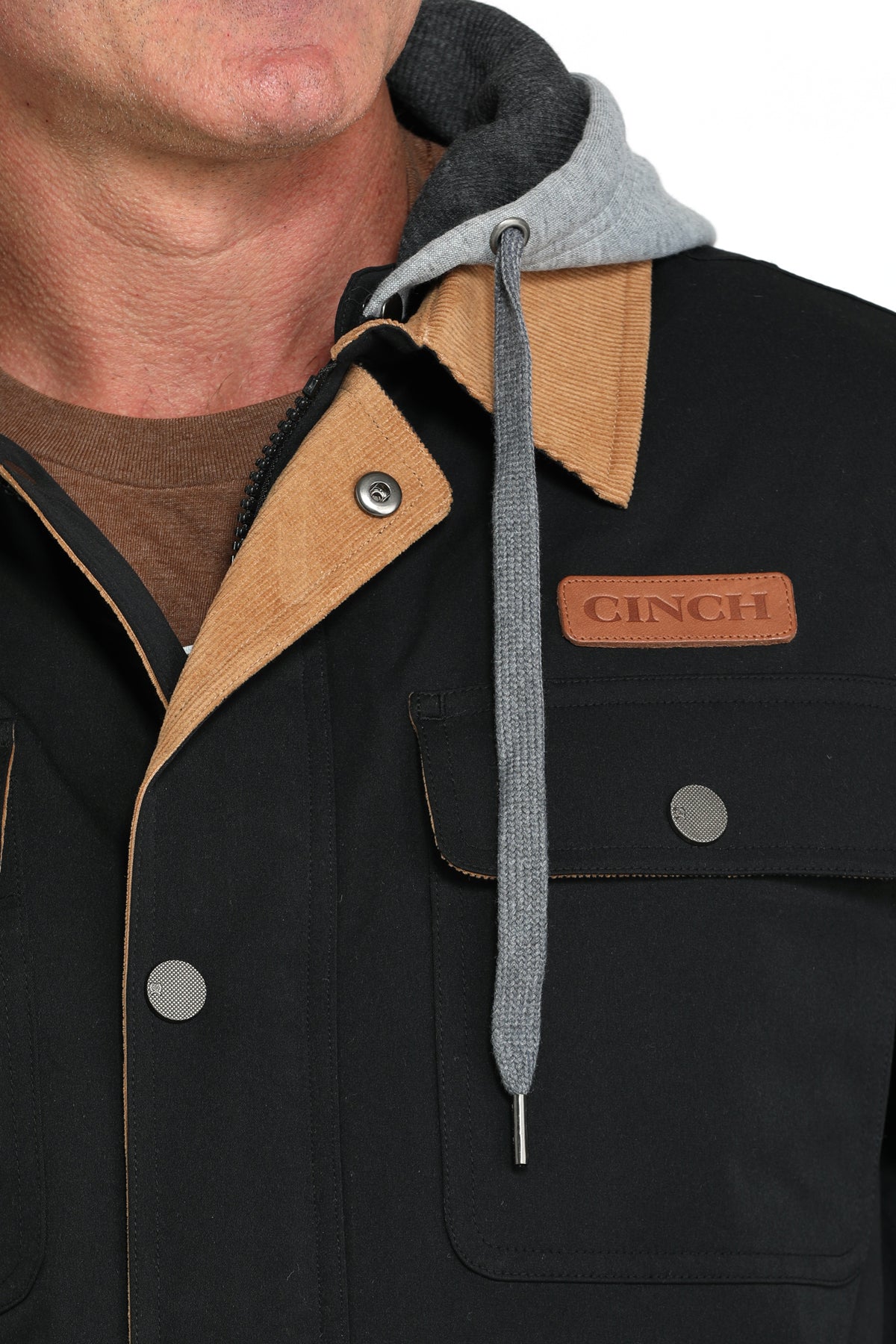 Cinch Men's Black Barn Coat with Removable Hood