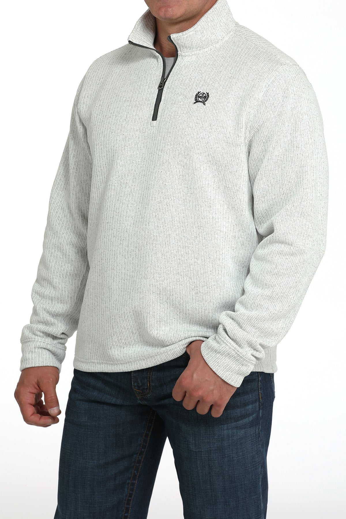 Cinch Men's 1/4 Zipper Grey Pullover