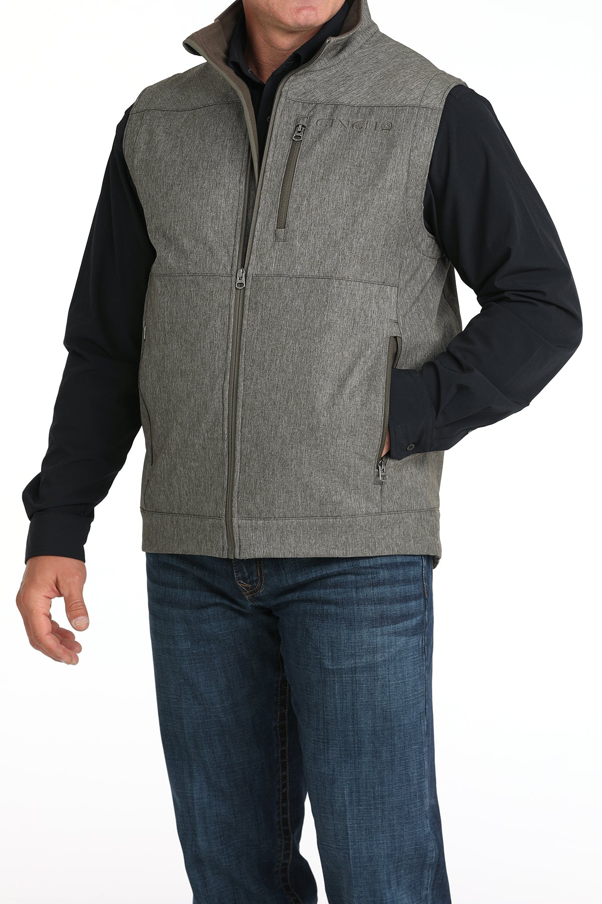 Cinch Men's Concealed Carry Bonded Gray Vest