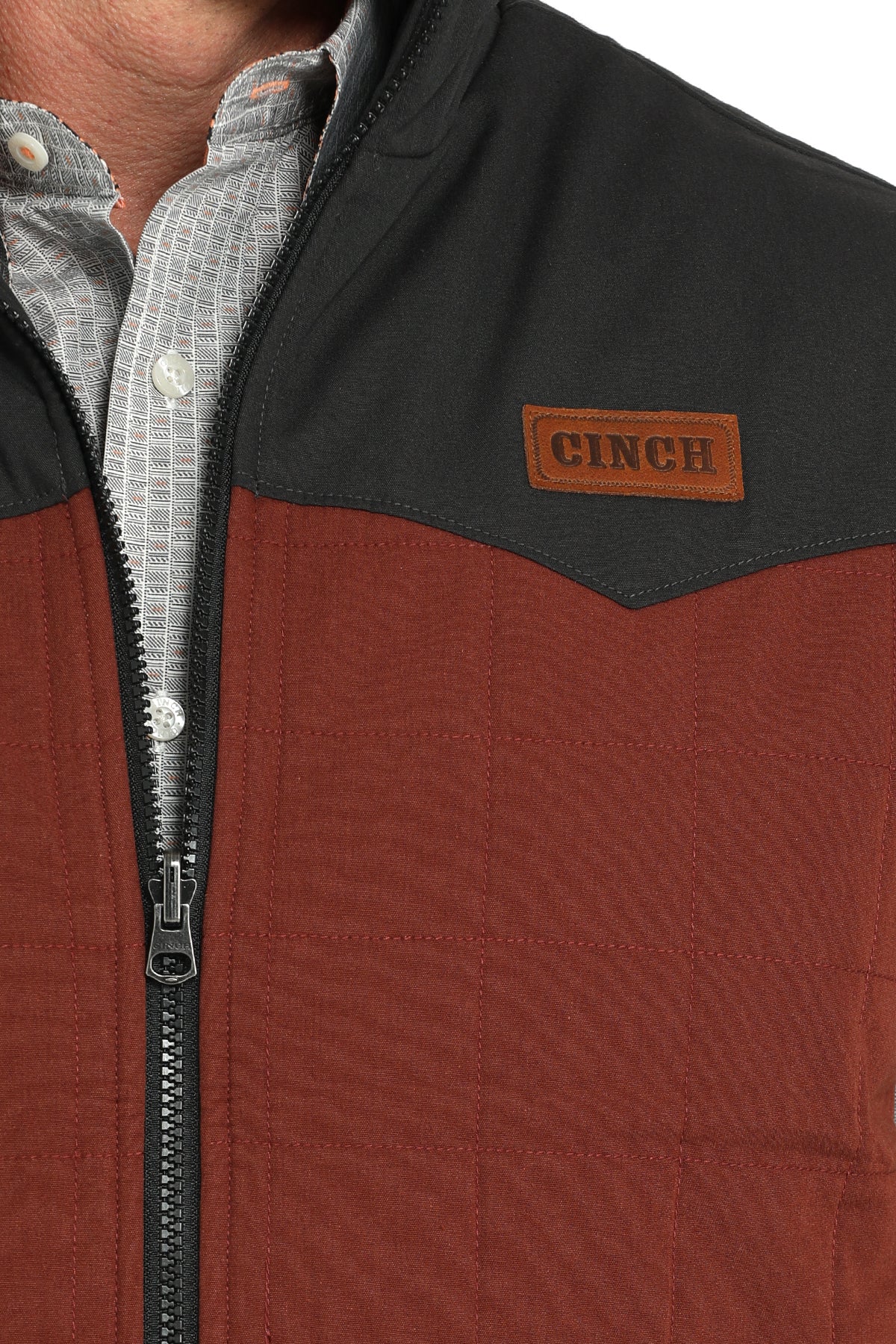Cinch Men's Reversible Quilted Brown Vest
