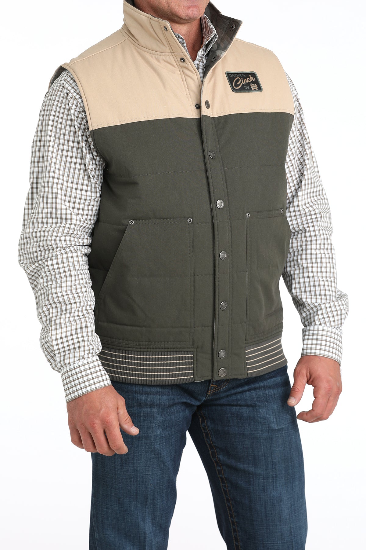 Cinch Men's Olive Reversable Water Resistant Vest