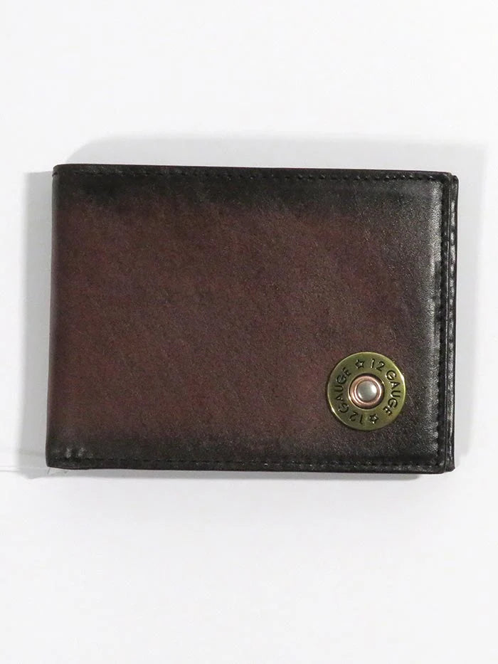 Nocona 12 Gauge Outdoor Bi-Fold Leather Wallet Brown