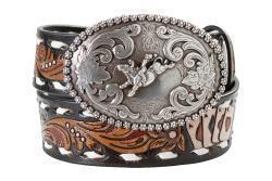 Nocona Boy's Aces Buckstitch Laced Belt