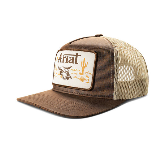 Ariat Oil Skin Desert Patch Brown Ball Cap