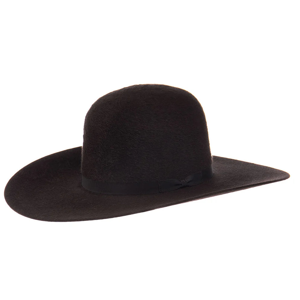 Rodeo King 10X Open Crown Charcoal Grizzly Hat 4 1/2" Brim