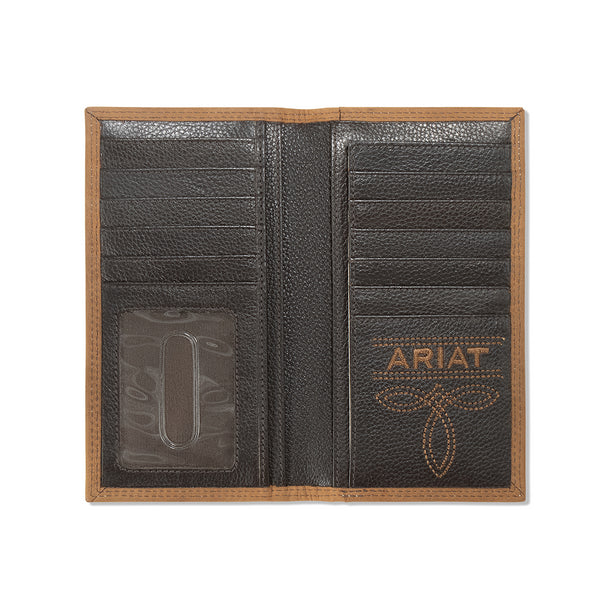 Ariat Men’s Rodeo Wallet – Cross Stitch Patch Tan
