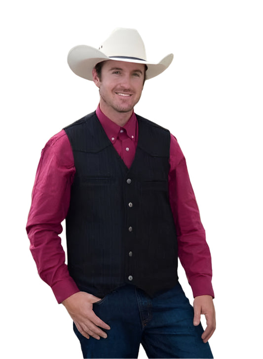 Wyoming Traders Men's Vest - Ranger Conceal Carry Black Wool