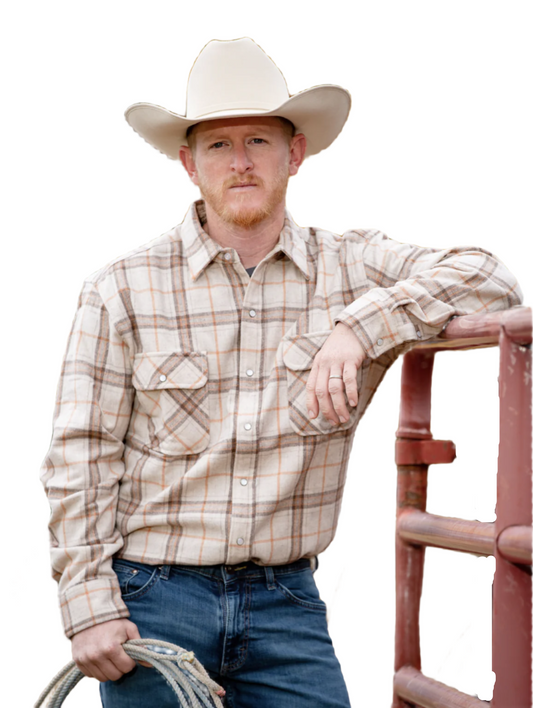 Wyoming Traders Men's Wool Shirt - Tan Plaid