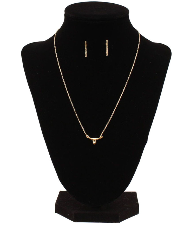 Blazin Roxx Women's Gold Necklace & Earring Set