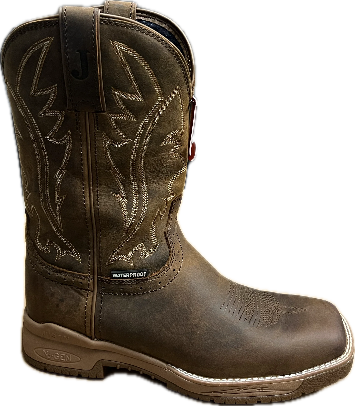 Justin Boots Men's Nitread Taupe Cowhide 11" Waterproof Square Toe