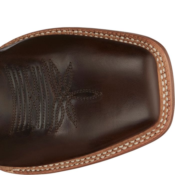 Tony Lama Men's Boots - Ronan Chocolate Wide Square Toe with Red Top