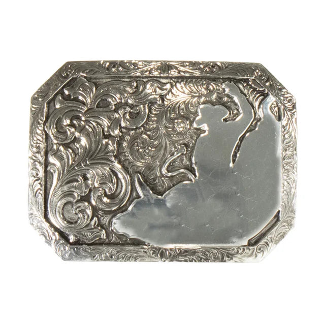 Crumrine Rectangle Buckle Floral Bullrider