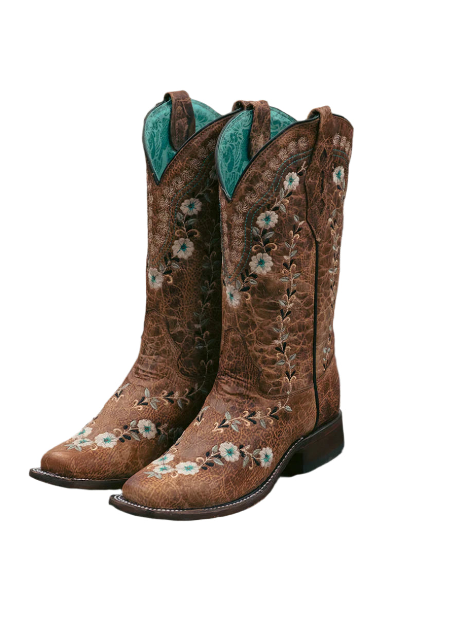 Corral Women's Glow in the Dark Floral Embroidered Boots