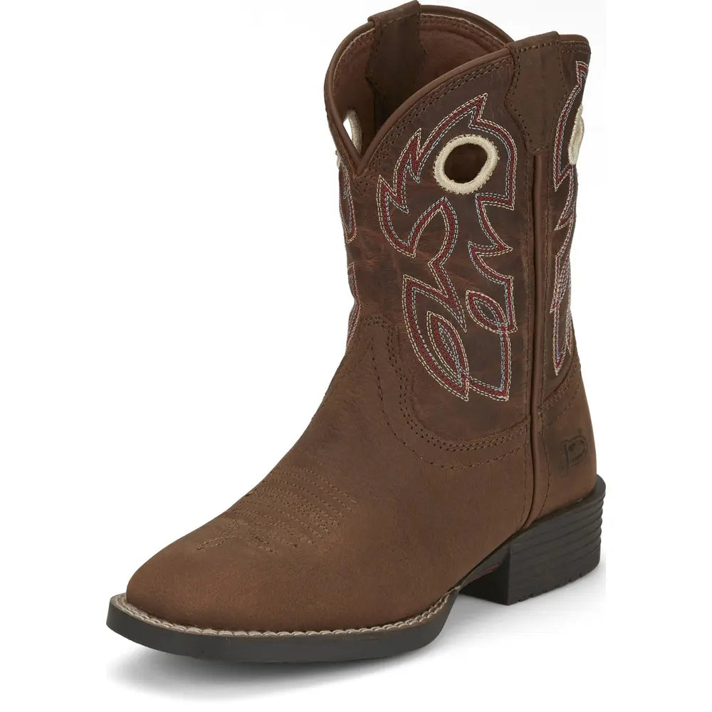 Justin Boots Children's Bowline Junior Western Boot, Pecan Brown