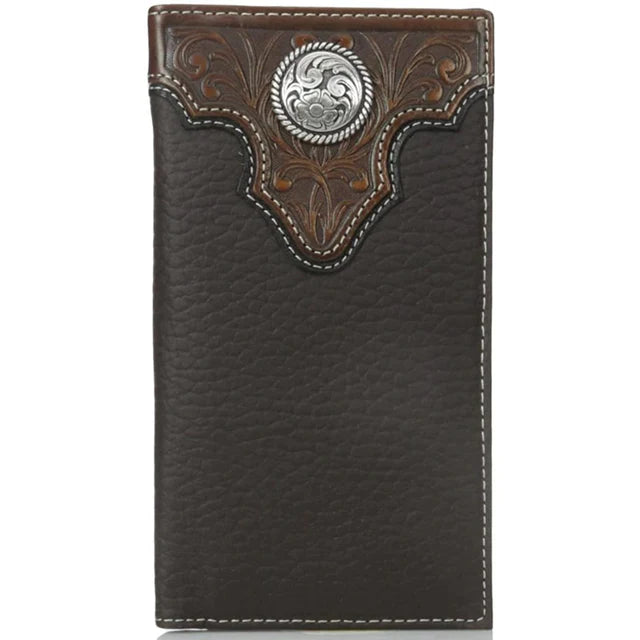 Ariat Rodeo Brown Wallet with Overlay & Concho