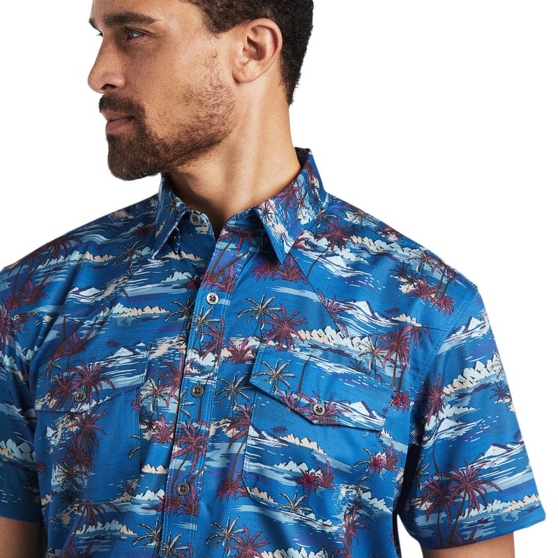 Ariat Men's Short Sleeve VentTek Island Print Western Fitted Shirt