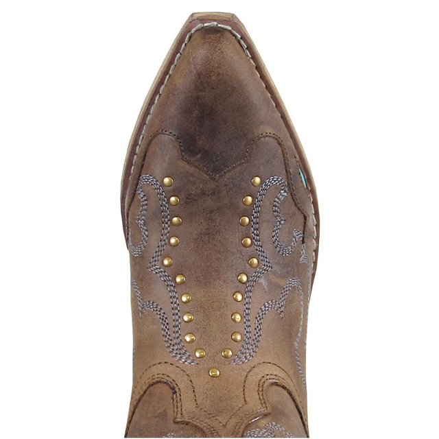 Smoky Mountain Women's Moon Bay 12" Brown/Turquoise Leather Cowboy Boot