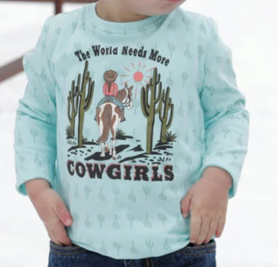 Cruel Girls Long Sleeve T-Shirt - "The World Needs More Cowgirls" Graphic