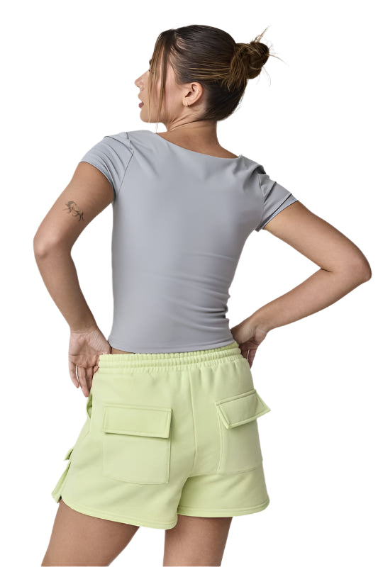 Papermoon - Nova Square Neck Top Grey