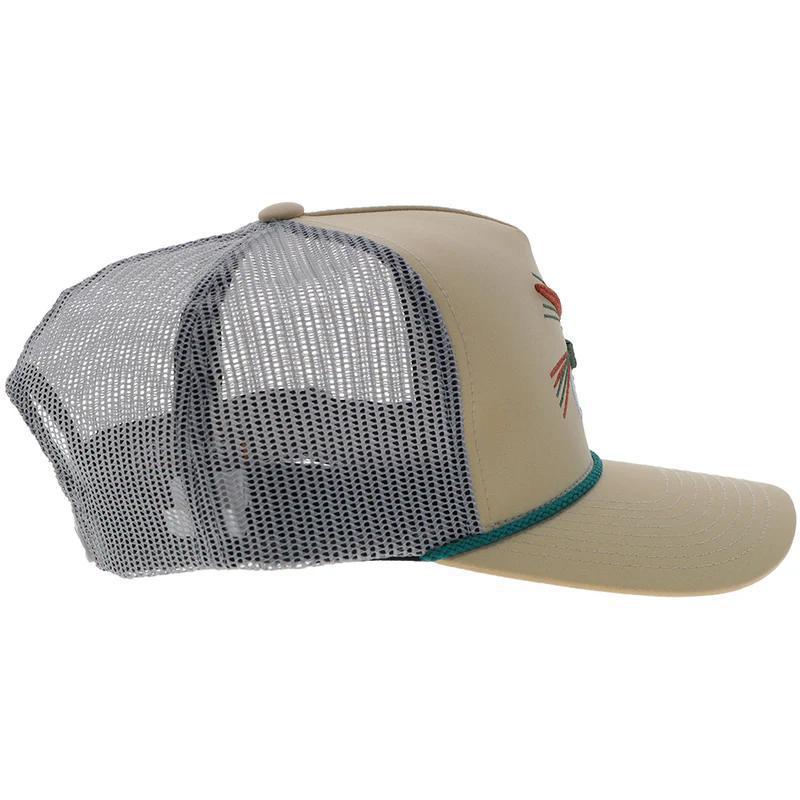 Hooey Ball Cap Fishing Lure Tan and Grey Hat