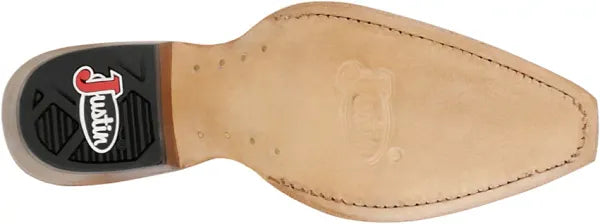 Justin Boots Women's May Vintage White Cowhide 15" Boot with Tan Inlay Design