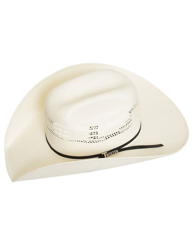 Twister Kids' Bangora Straw Cattleman Crown Cowboy Hat - Natural