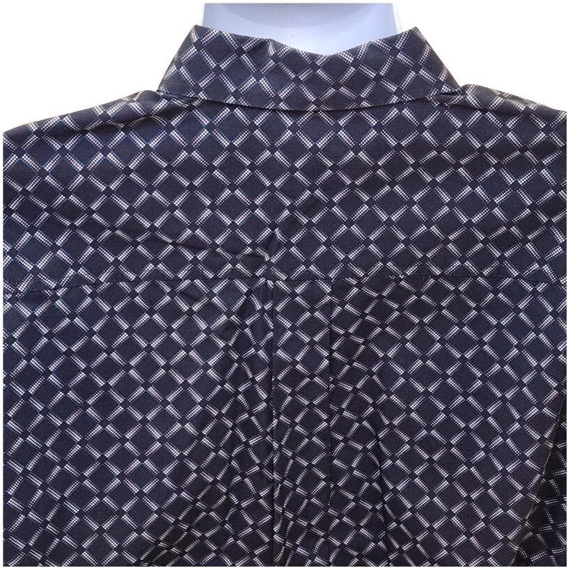 Cinch Men's Long Sleeve Shirt - Black, White & Teal Diamonds