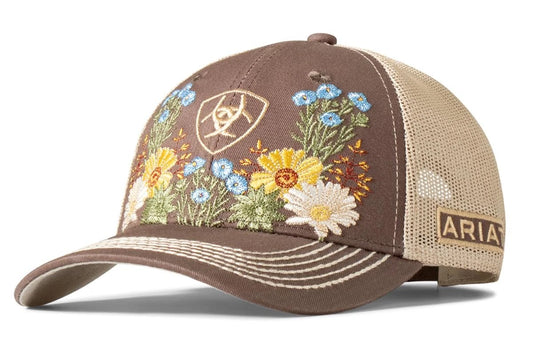 Ariat Western Women's Embroidery Floral Logo Brown