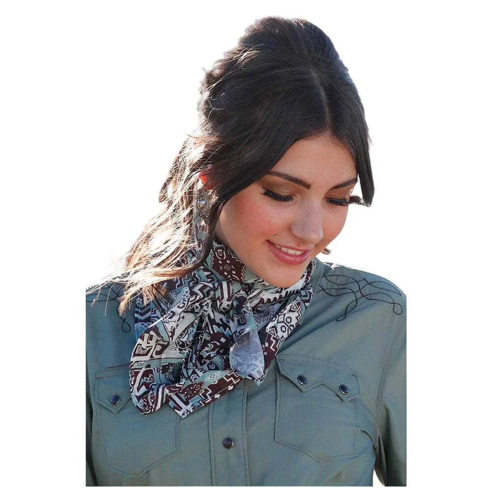 Cruel Denim Women's Green Print Wild Rag Scarf