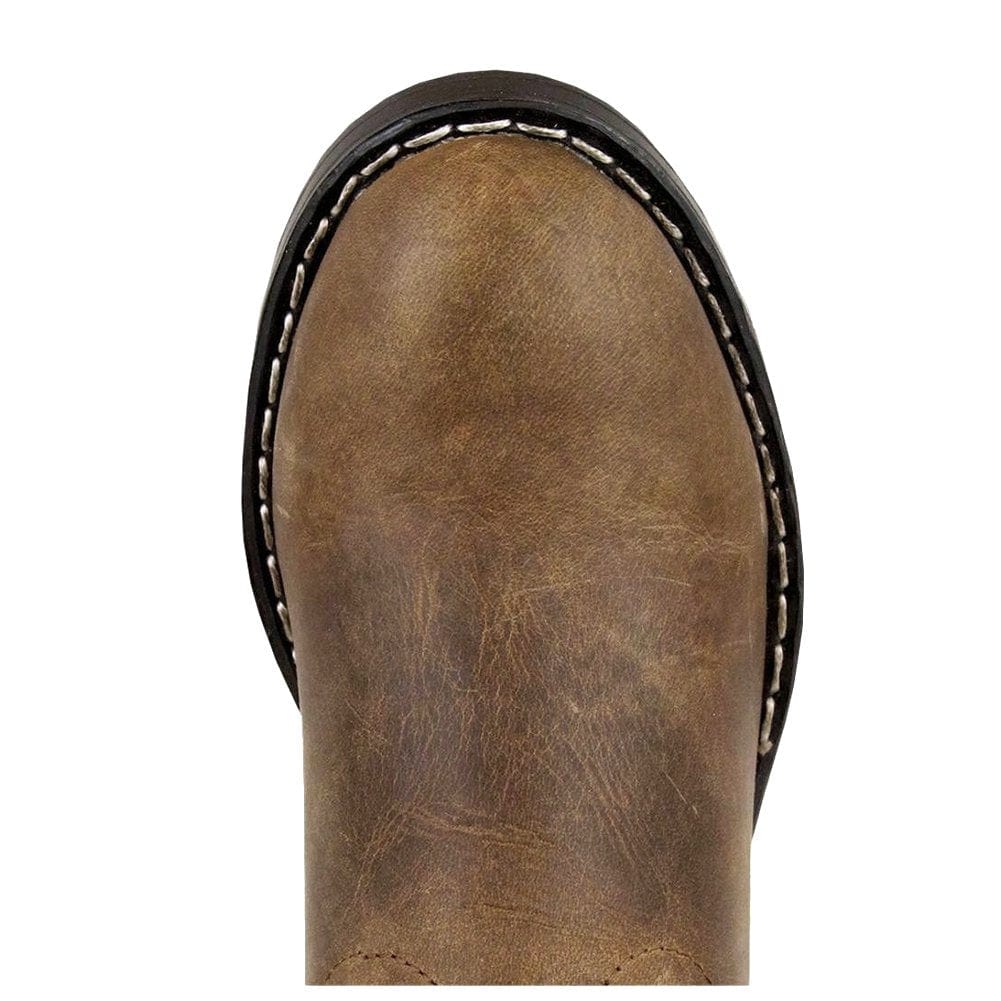 Smokey Mountain Kids Roper Brown Oil Distress Boots
