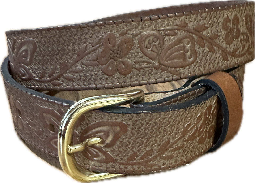 Stag Belts Kids Brown Butterfly