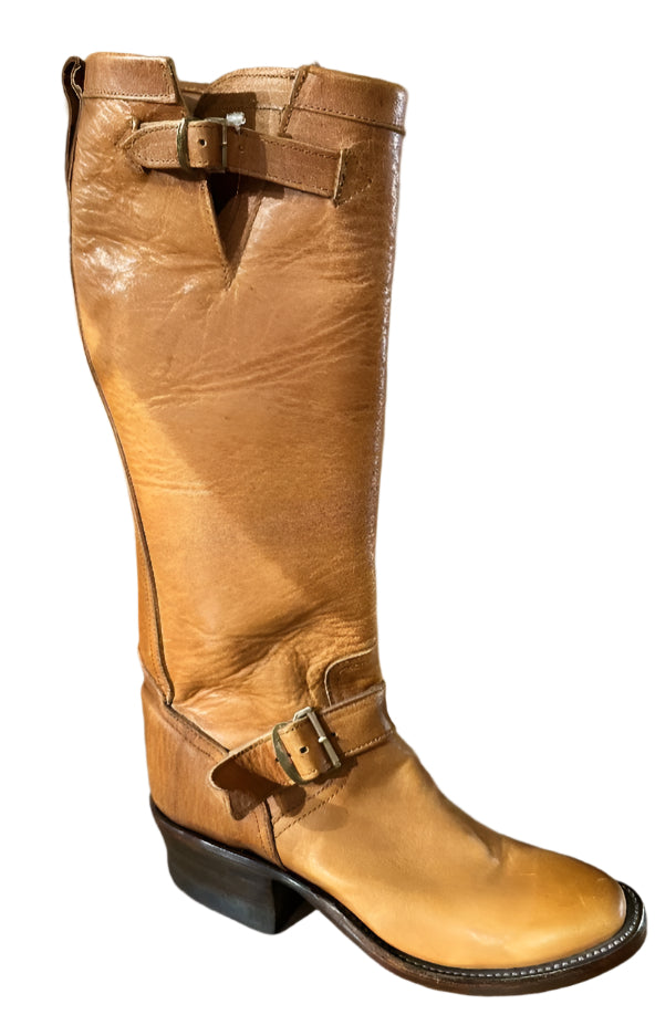 Rios of Mercedes Women's Tall Brown Boot with Buckle