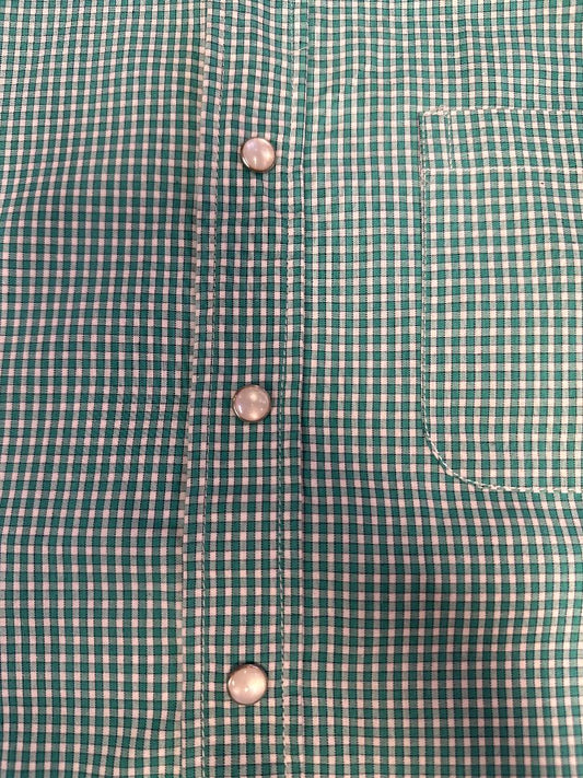 Wyoming Traders Children's Green & White Plaid Snap Shirt