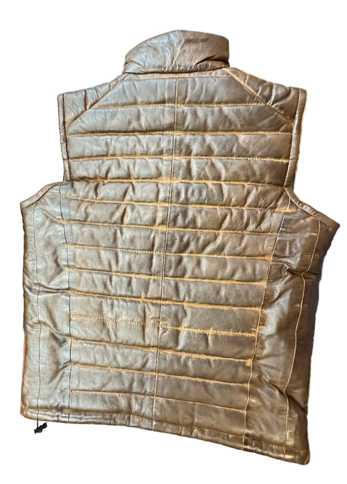 Cripple Creek Men's Quilt-Stitched Mustang Leather Vest