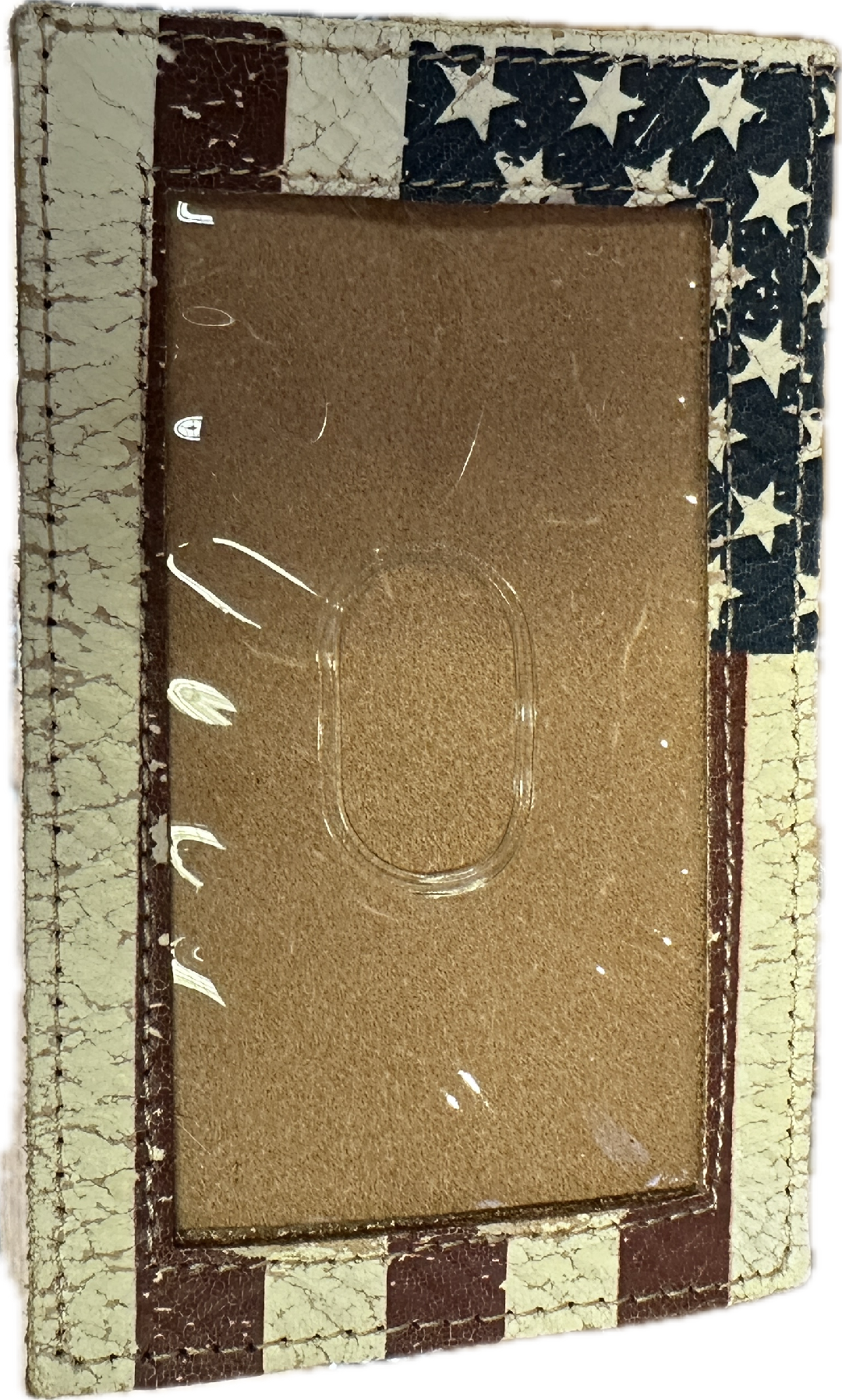 Double S Leather American Flag Luggage Tag