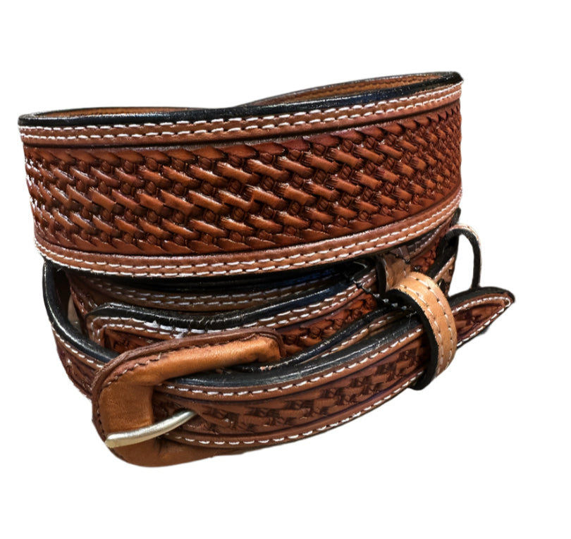 Vogt Russet Basket Weave Pattern Ranger 3/4" Belt