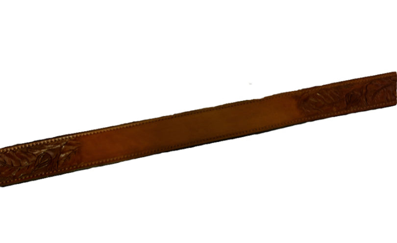 Visalia Tan Wild Rose Patterned Belt 1 1/2" with Name Plate