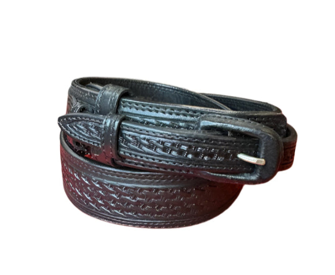 Vogt Black Basket Weave Pattern Ranger Belt