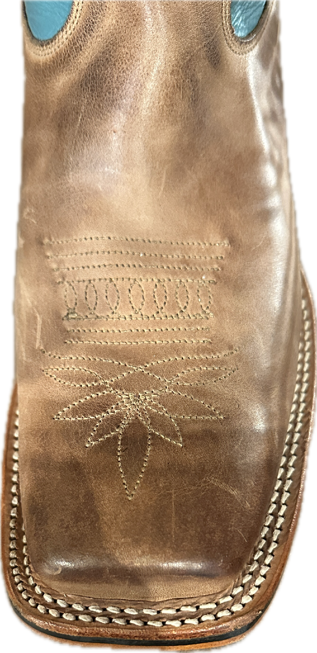 Nocona Women's Brown Square Toe with Turquoise Shaft