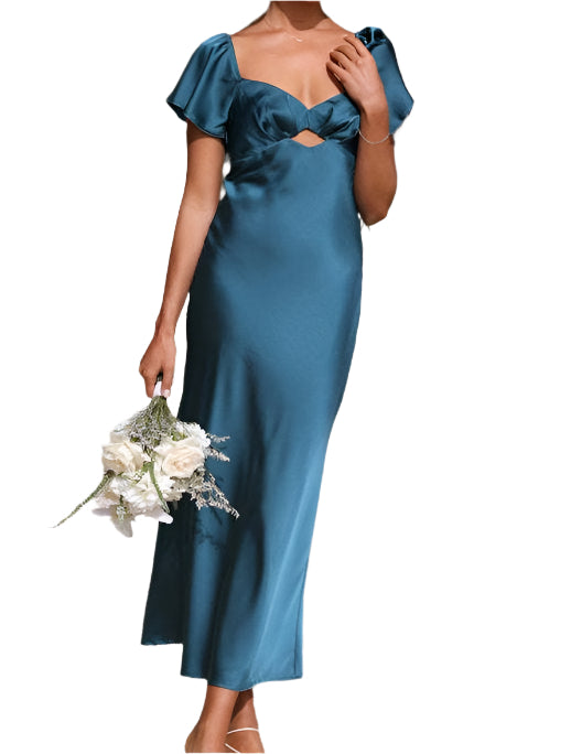 blue western bridesmaid dresses Royal Blue Country Short Rustic Bridesmaid Dresses with Cowboy Boots