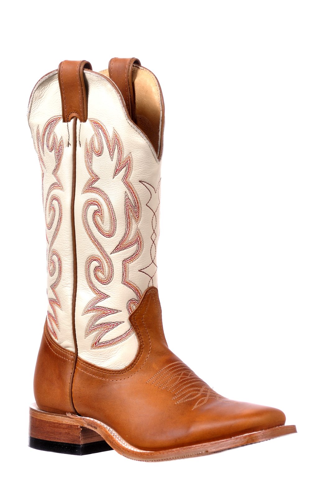 Boulet Women's Boots - Square Toe Tan with Bone Shaft