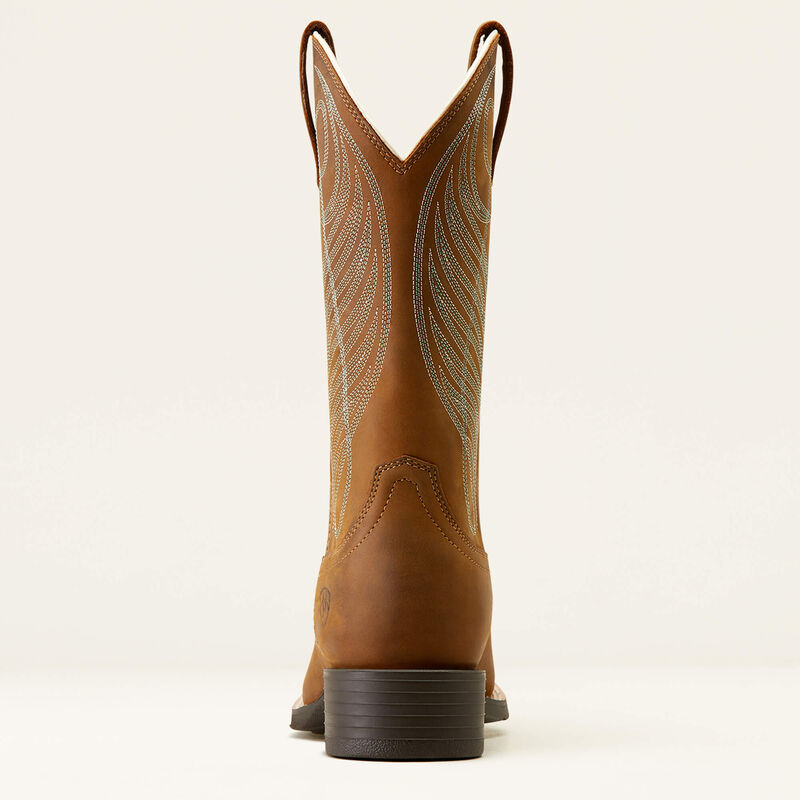 Ariat Women's Round Up Wide Square Western Boot "Powder Brown"