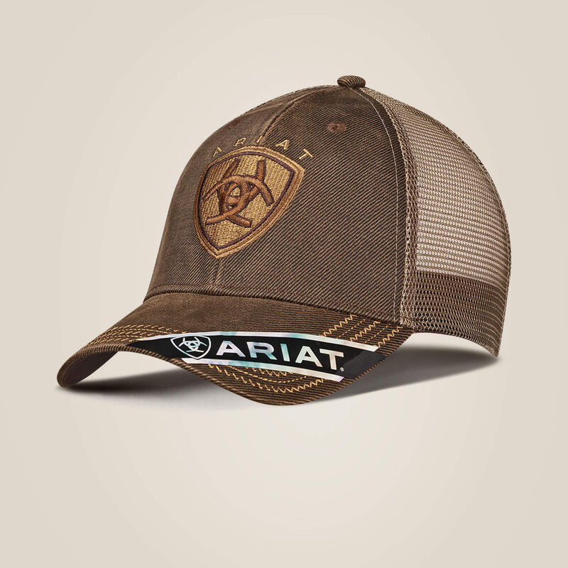 Ariat Ball Cap - Ariat Embroidered Logo on Brown Cap