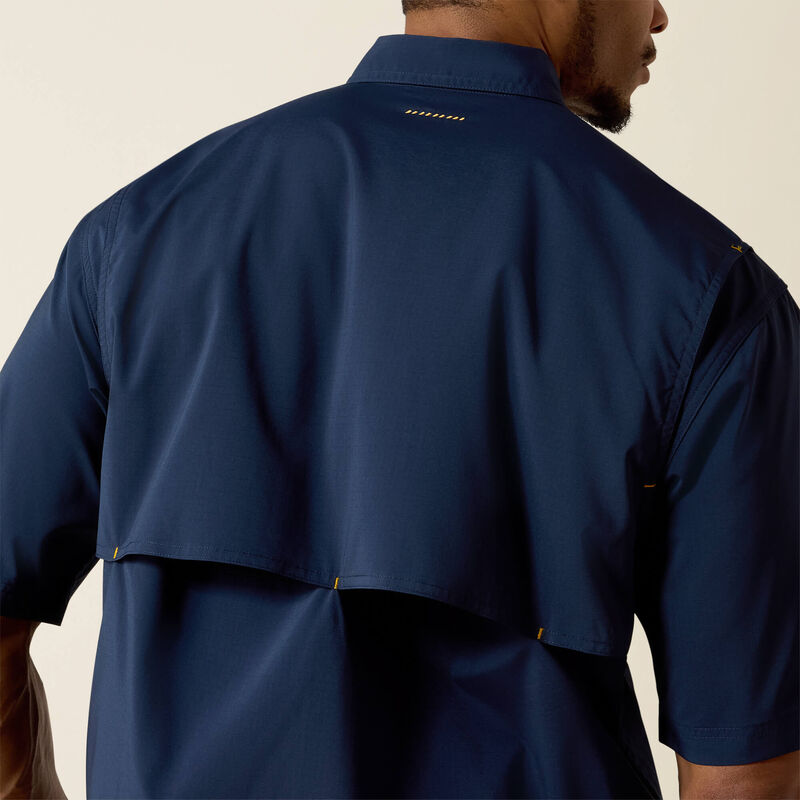 Ariat Men's Short Sleeve Rebar Made Tough VentTEK DuraStretch Navy Work Shirt