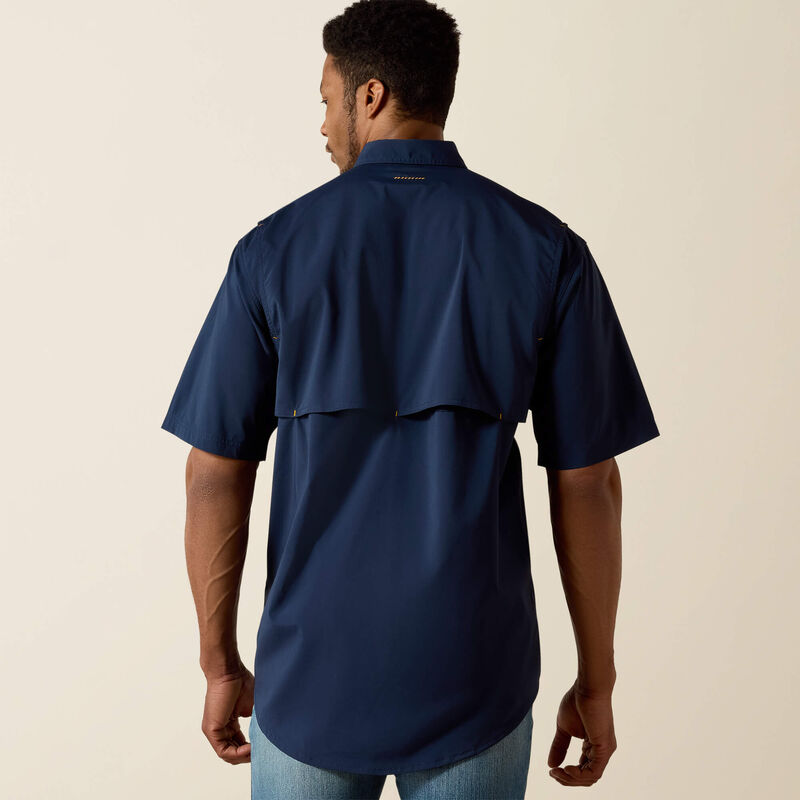 Ariat Men's Short Sleeve Rebar Made Tough VentTEK DuraStretch Navy Work Shirt