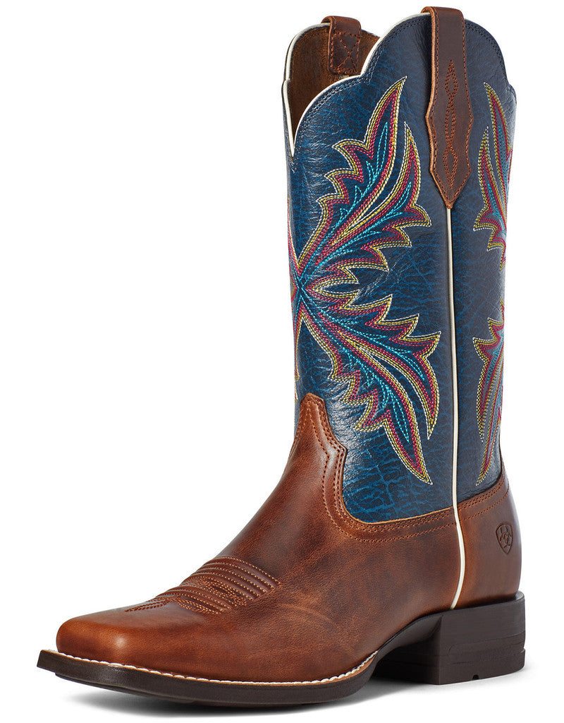 Ariat Women's Russet Rebel Square Toe Brown & Blue ATS Boots